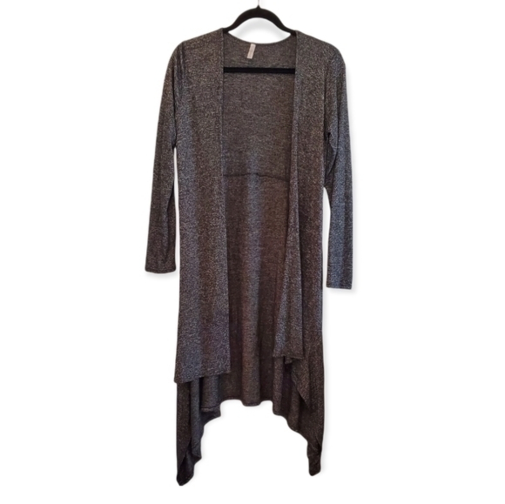 Daisies Charcoal Draped Waterfall Tunic